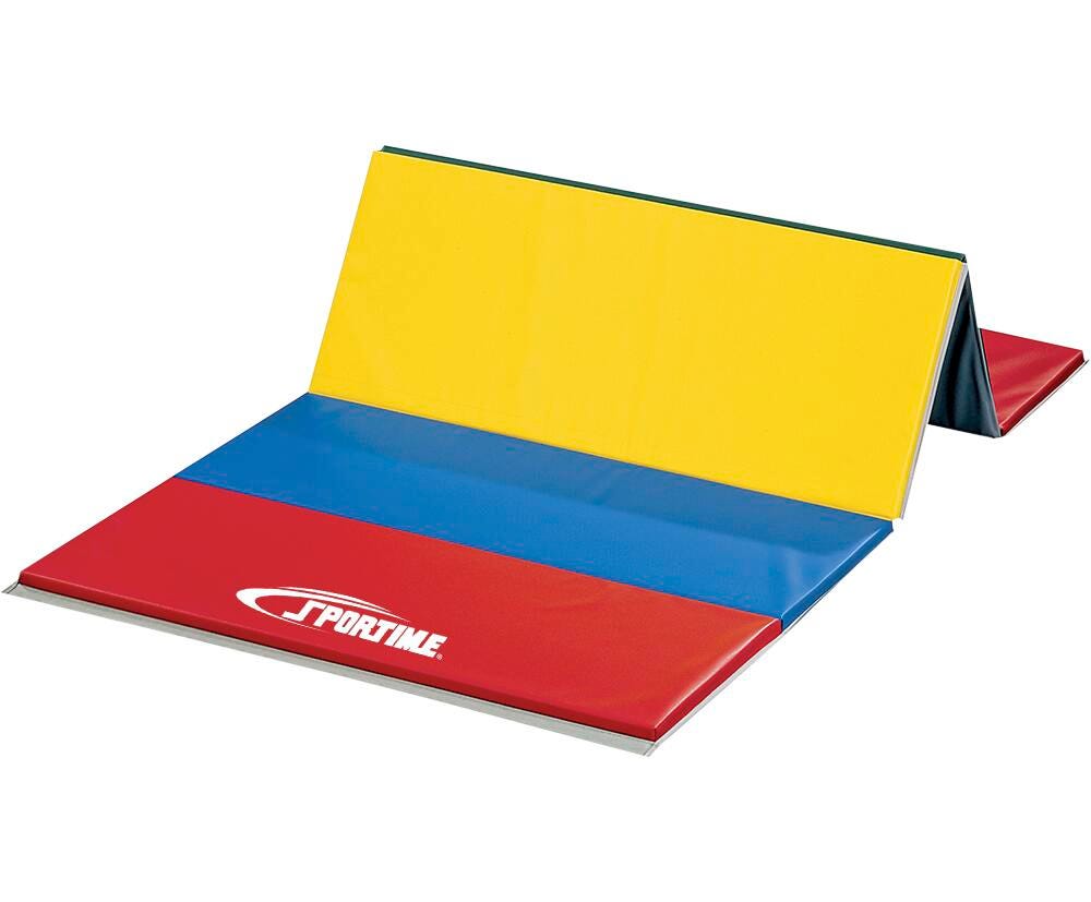 Sportime Polyethylene PE Mat, 4 x 6 Feet, 1-1/2 Inch Thick, 2 Sided Hook and Loop, 2 Foot Panel, Rainbow 2125349